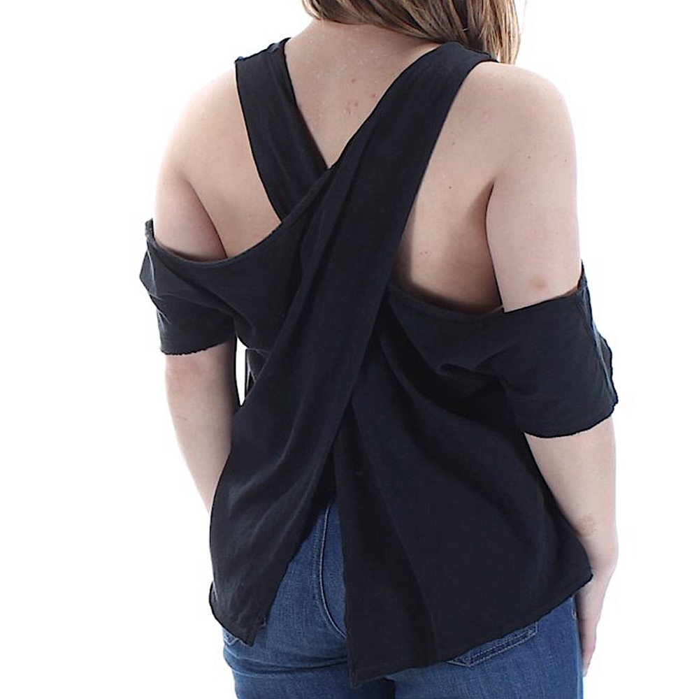 Free People We the Free Cold Shoulder Open Back Tee T-shirt Top Shirt